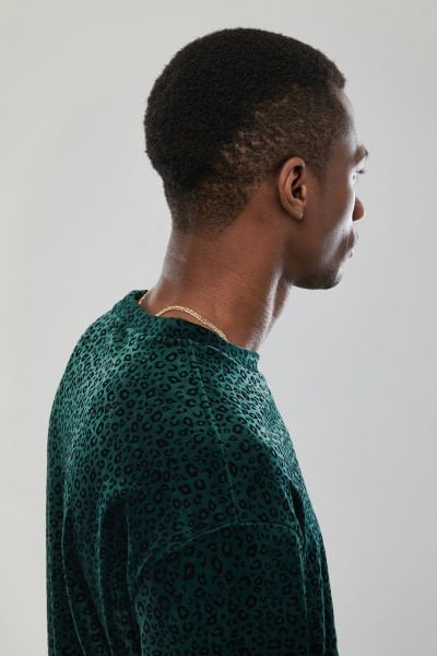 Green Leo Velvet Sweatshirt