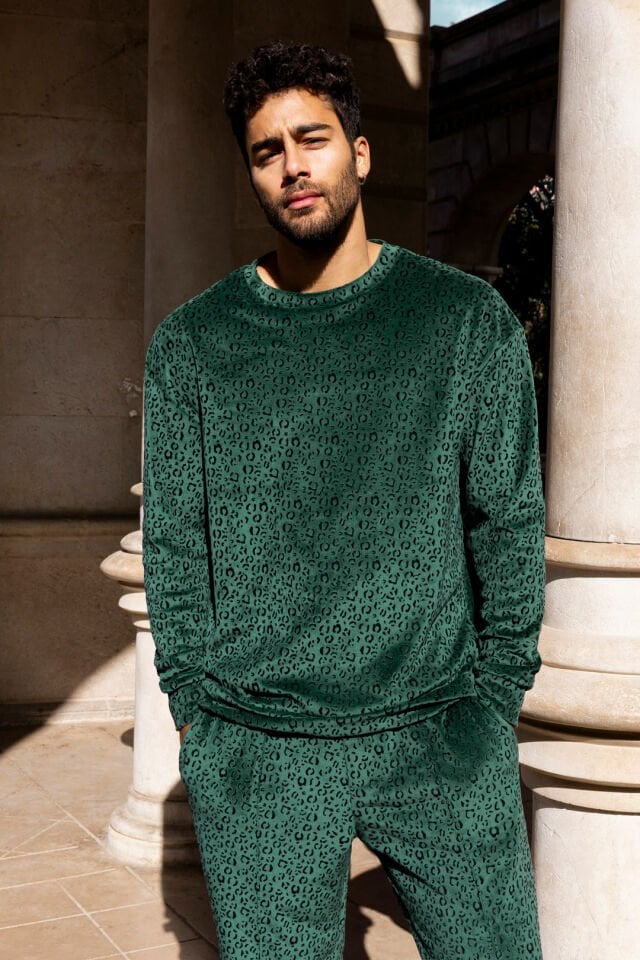 Green Leo Sweatshirt&Pantolon Set