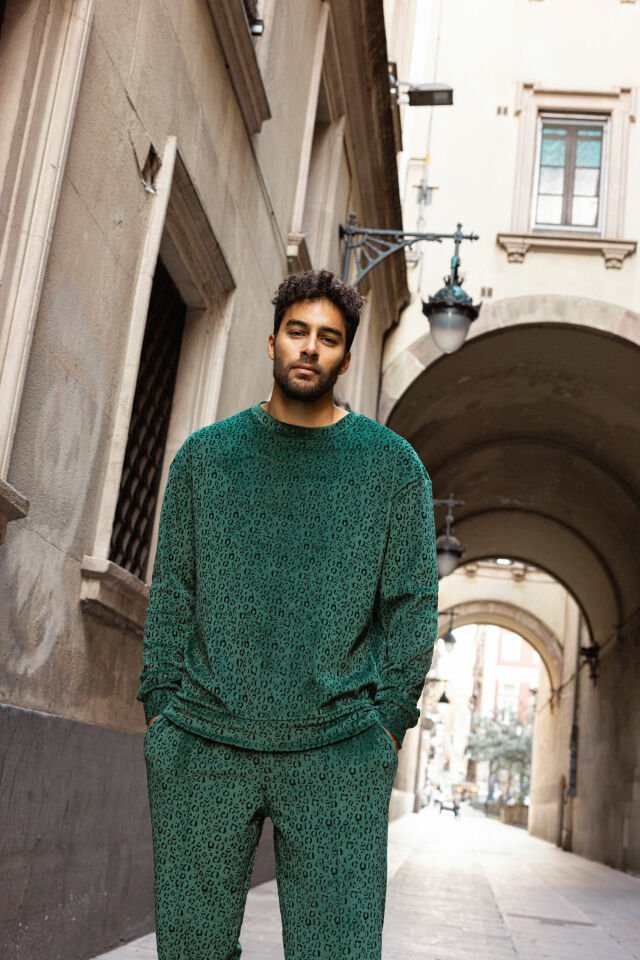 Green Leo Sweatshirt&Pantolon Set