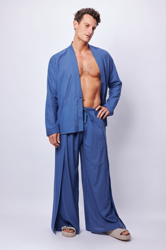 Indigo Voile Kimono Set