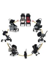 Connect 3 Bebek Arabası Black-Black Travel Set Citi-2 Grey