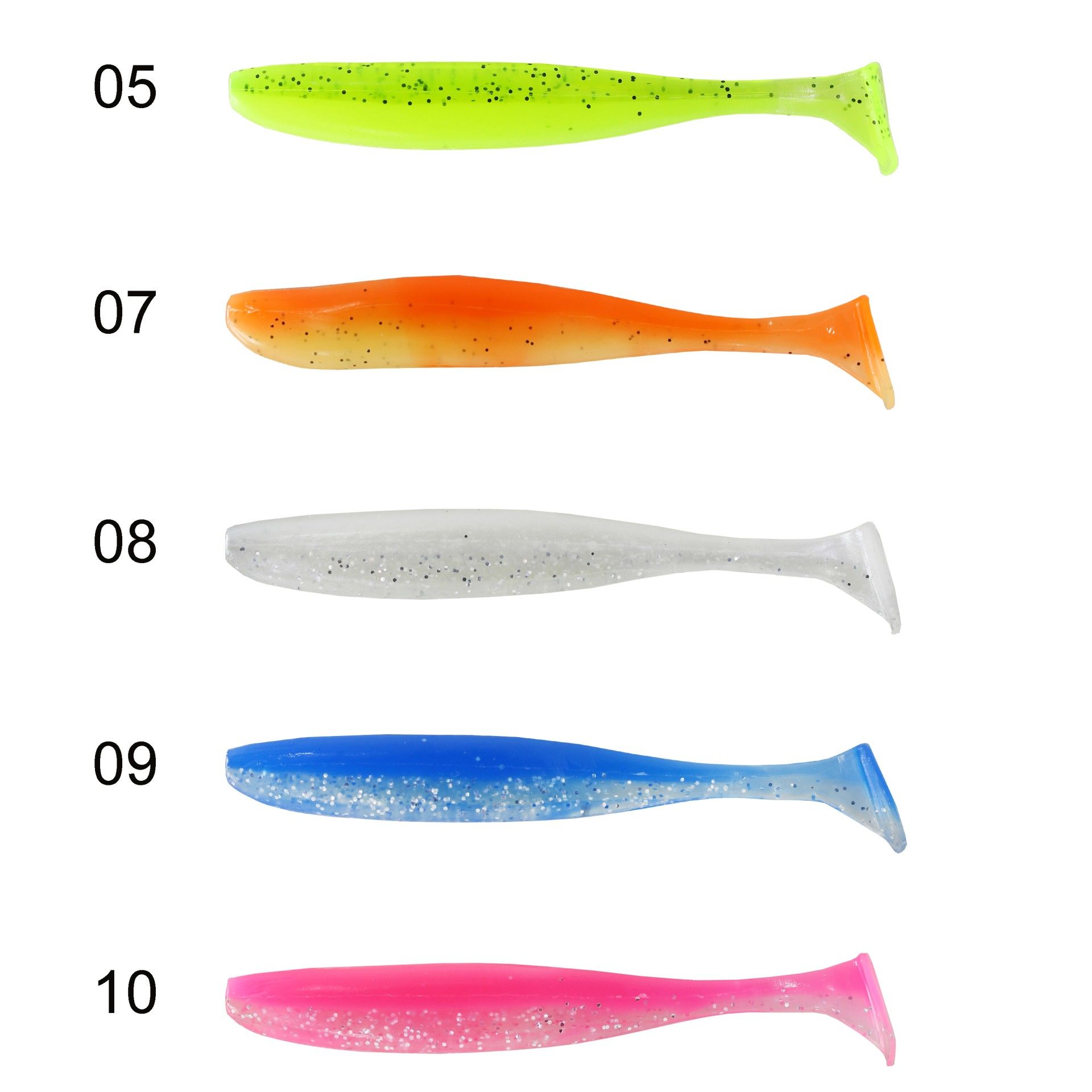 Captain 3075 Shad Tail Soft 10cm Levrek Silikonu 5li Paket Suni Yem