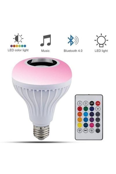 Bluetooth Hoparlörlü RGB Renkli Lamba Ampül
