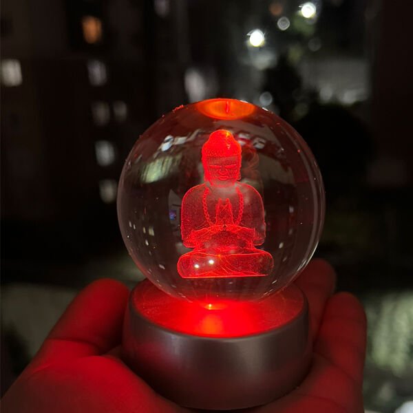 Buda Heykeli Temalı Cam Küre