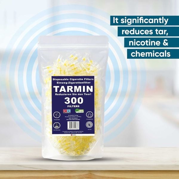 TARMIN Disposable Cigarette Filters for Smokers (300 Pieces)