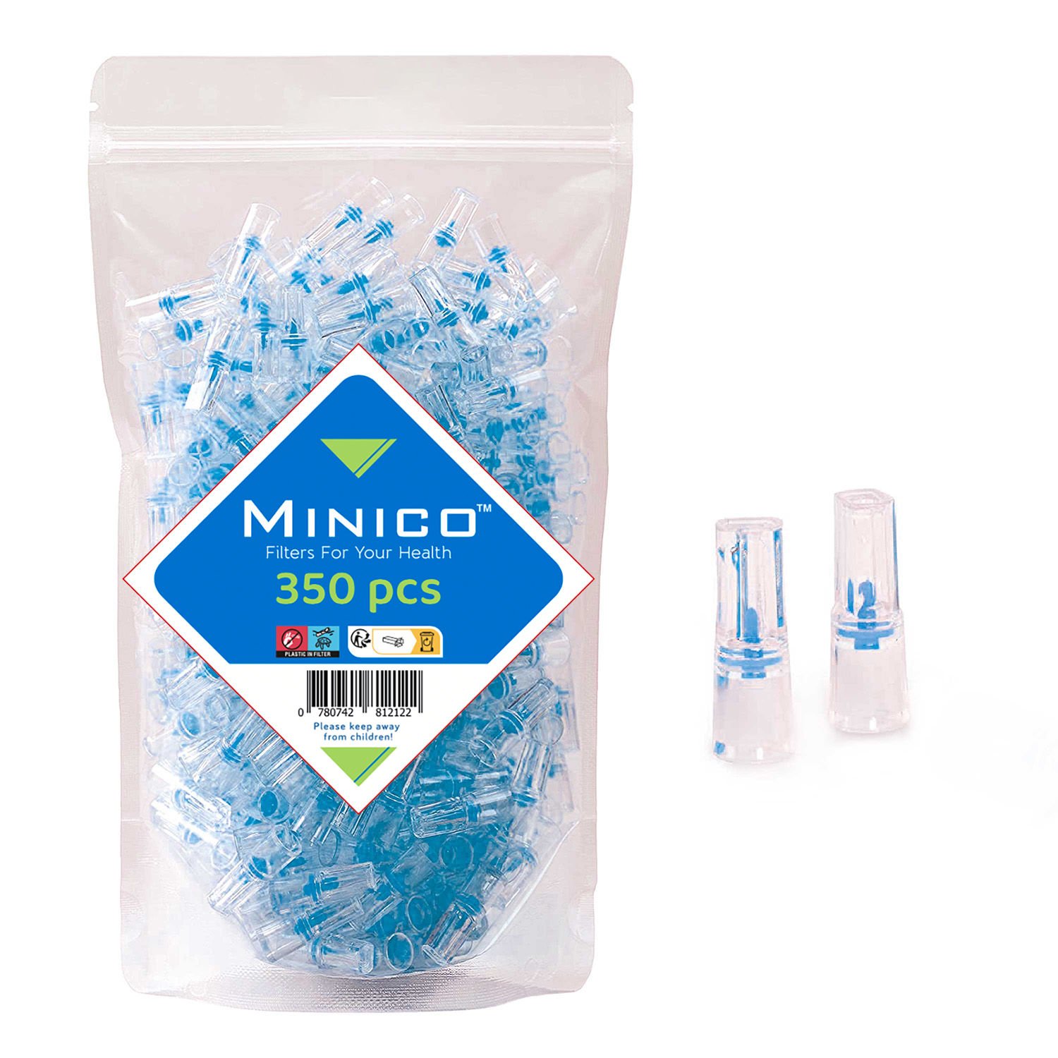 MINICO Disposable Cigarette Filters for Smokers (350 Pieces)