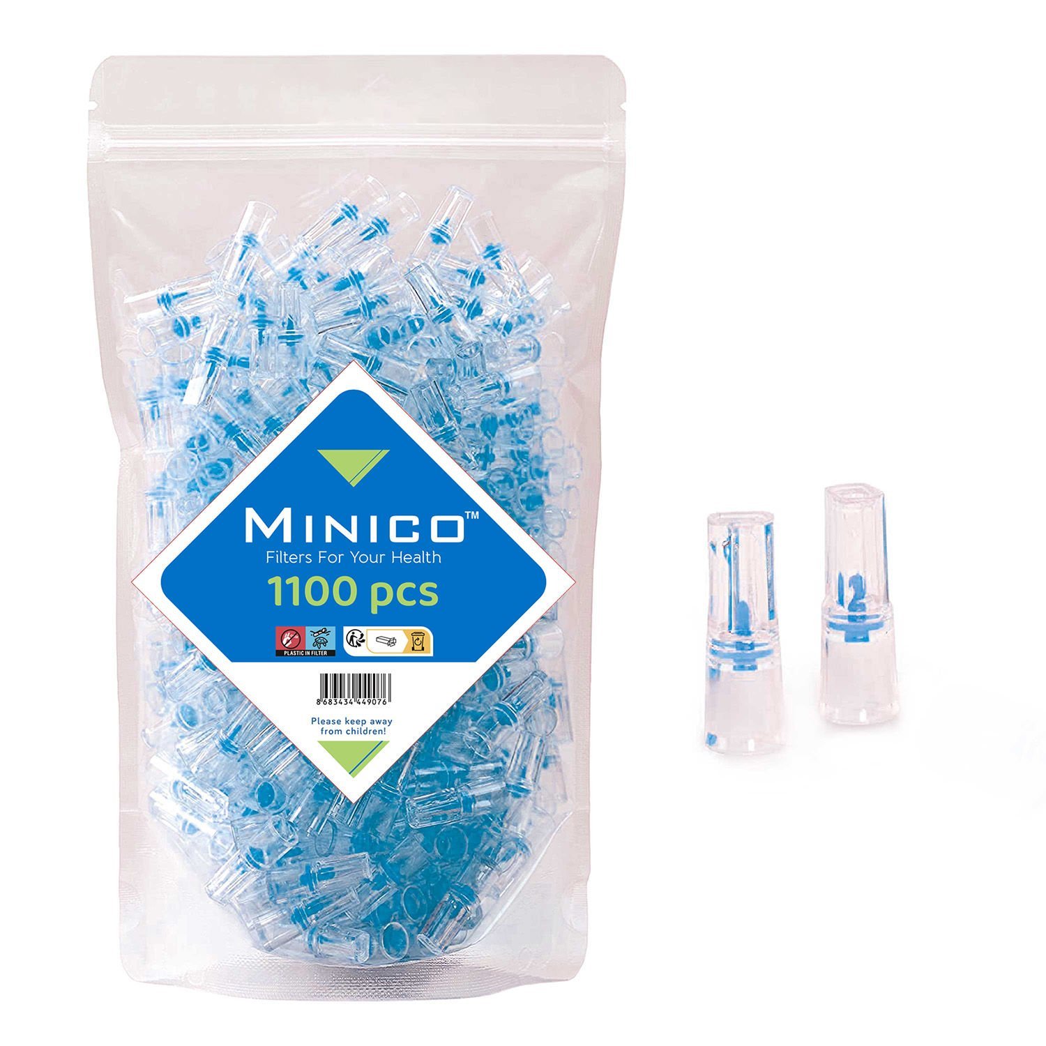 MINICO Disposable Cigarette Filters for Smokers (1100 Pieces)