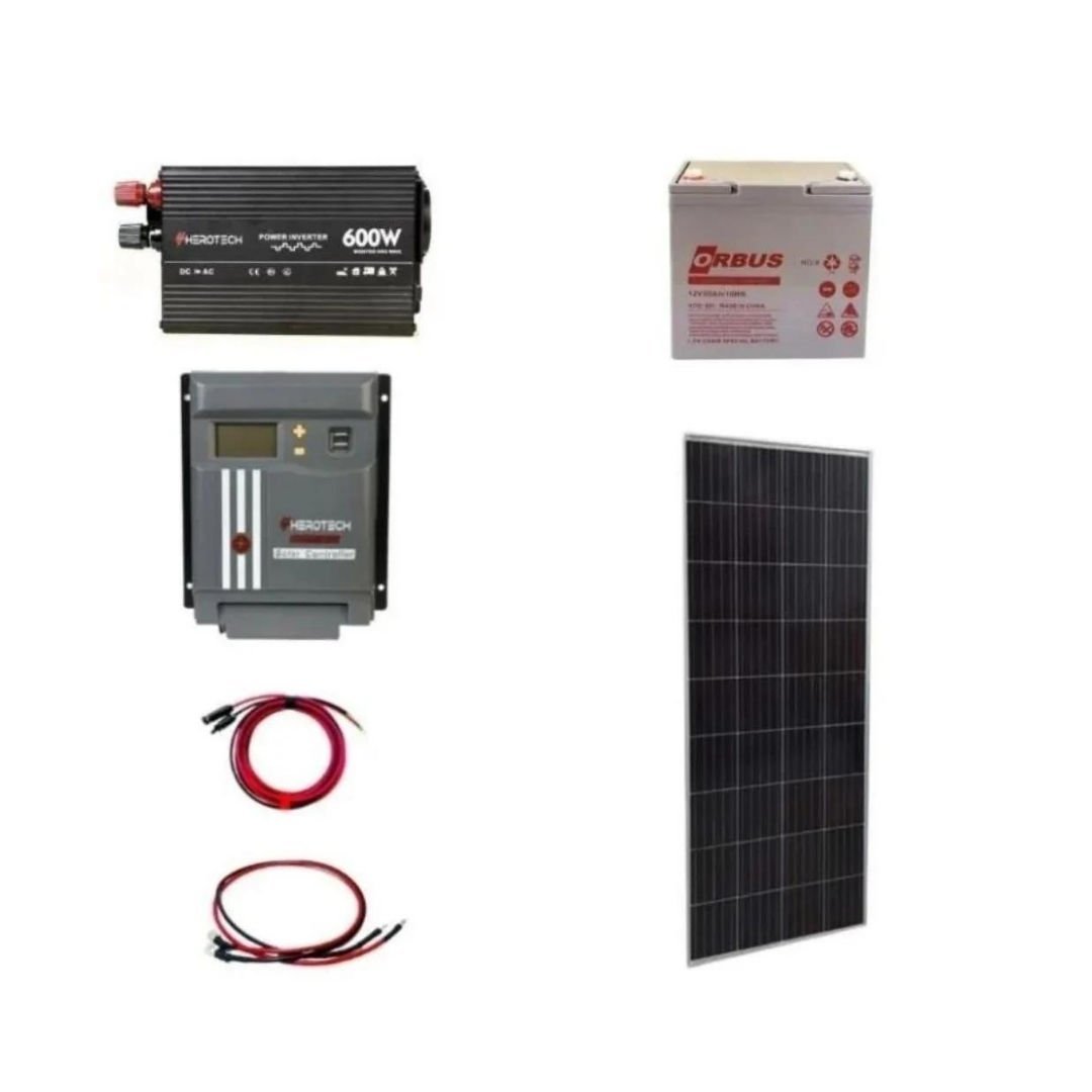 Solar Sanal Market Ev İçin Özel Mini Enerji Solar  Paketi 12 volt 600 Watt İnverterli