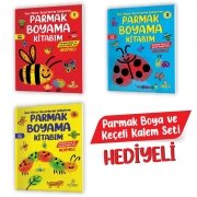 3-6 Yaş İnce Motor Becerilerini Geliştiren Parmak Boyama Kitabım Serisi (Parmak Boya ve Keçeli Kalem Seti Hediyeli)