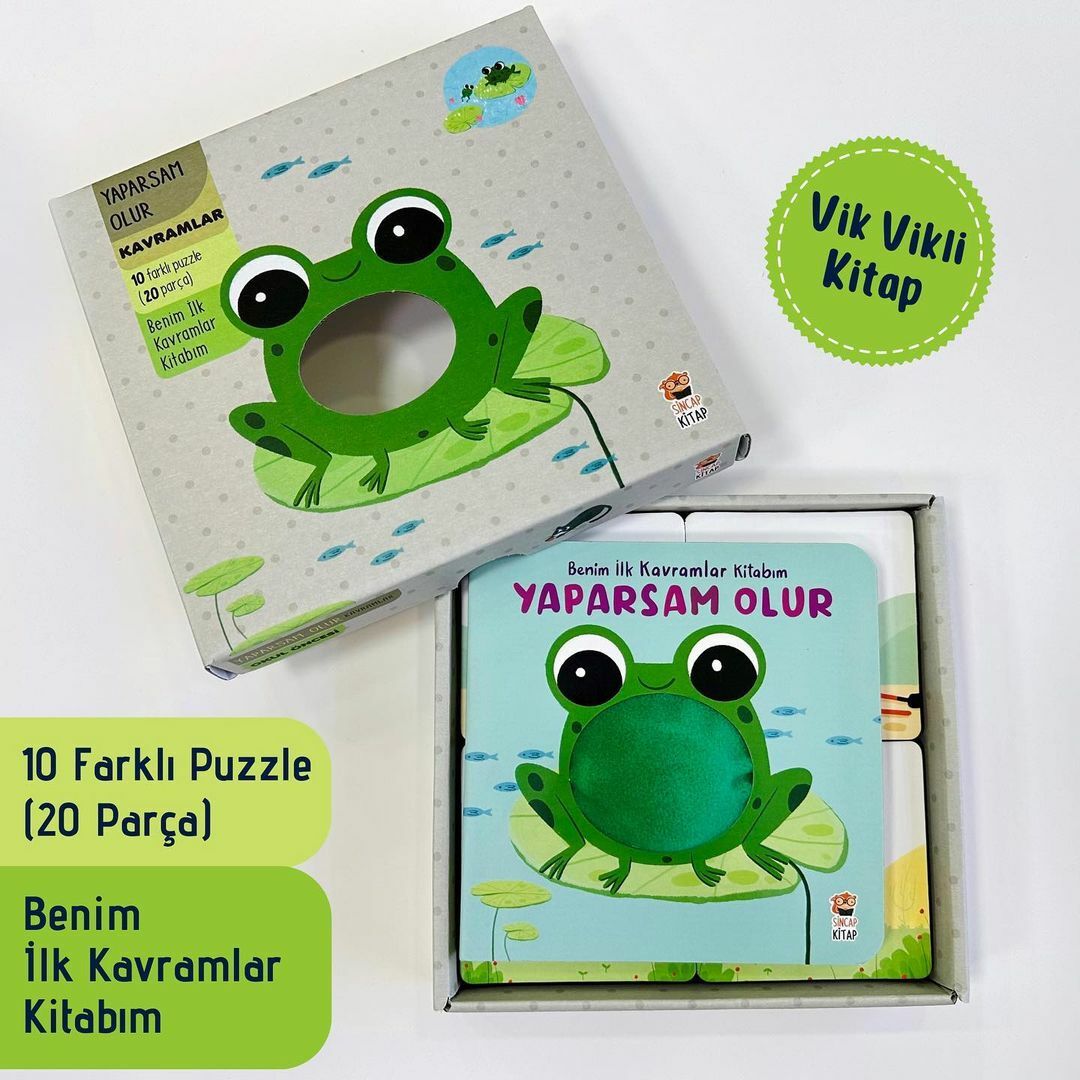 Yaparsam Olur – Benim Ilk Kavramlar Kitabım (Vik Vikli Kitap + 10 Farklı Puzzle + 20 Parça)