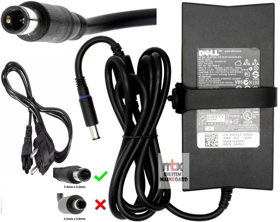 Dell 19.5V 6.7A 7.4 x 5.0mm 130W Adaptör Orijinal Şarj Cihazı DA130PE1-00