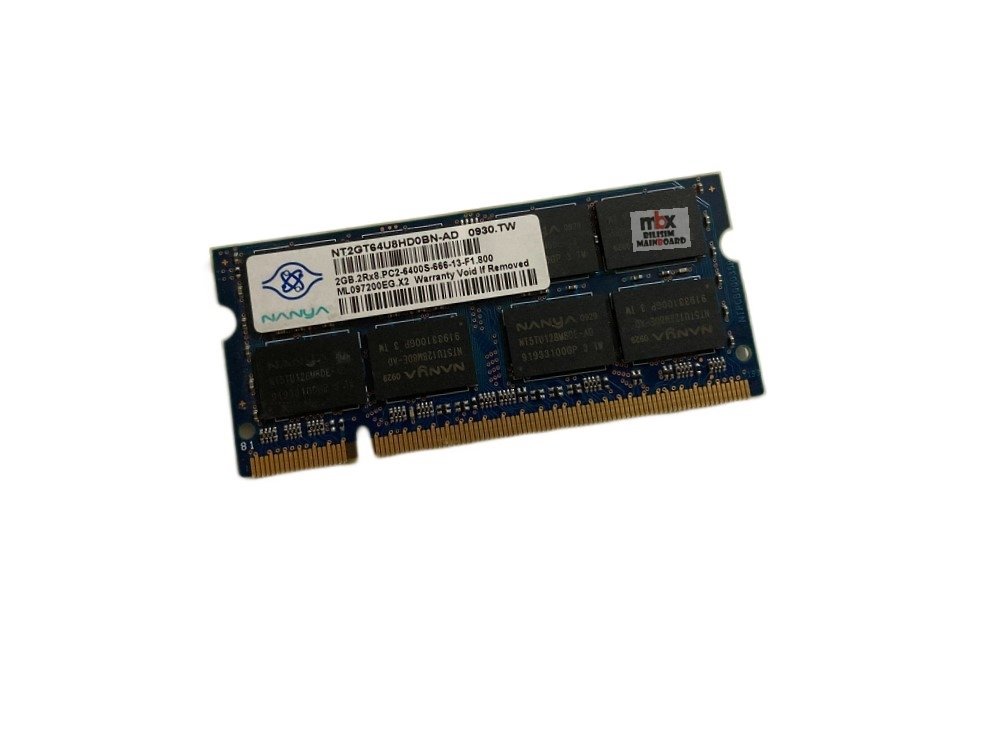 Nanya Ddr2 2gb Notebook Ram 2rx8pc2-6400s-66-13-f1.800 ml097200eg.x2