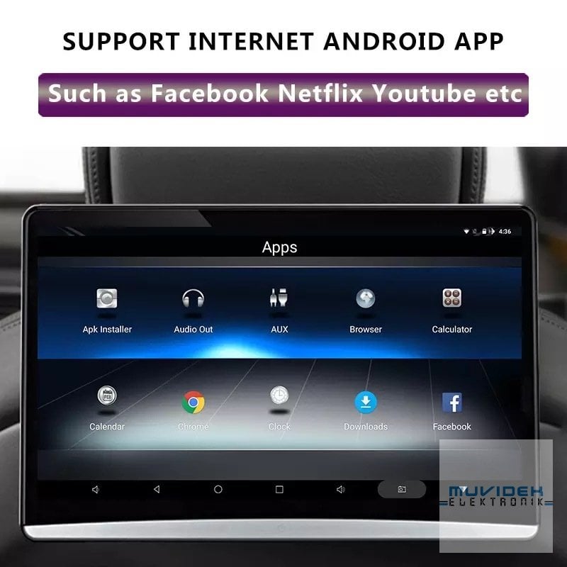 Android 12.6'' Ambiyans Aydınlatmalı Arka Eğlence Tablet Ekran