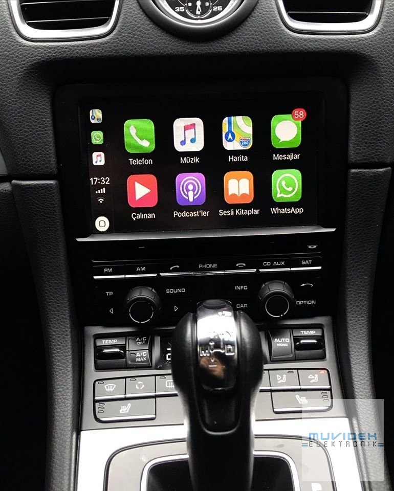 Porsche Cayman Kablosuz Apple CarPlay ve Android Auto Uygulaması