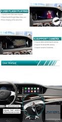 Mercedes W222 S Kasa (2014-2020) araçlar için Kablosuz Apple CarPlay ve Android Auto Uygulaması