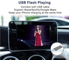 Mercedes-Benz W205 C Kasa araçlar (2014-2019) için Kablosuz Apple CarPlay ve Android Auto Sistemi