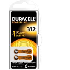 Duracell 312 Numara İşitme Cihazı Pili 6'lı