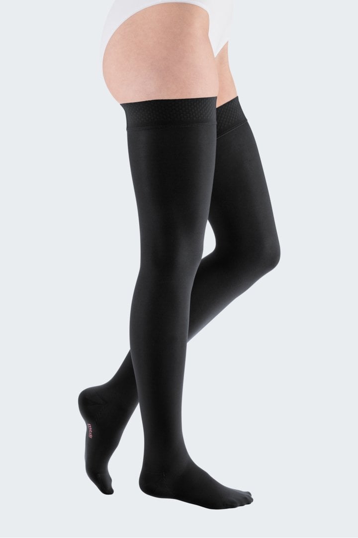 Medi 261-5/K Duomed CCL2 Dizüstü-Silikon Bantlı Burnu Kapalı Siyah Varis Çorabı