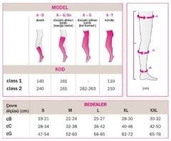 Medi 240-A Duomed CCL2 Dizaltı-Burnu Açık Ten Varis Çorabı