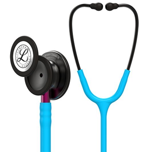 3M Littmann Classic III Stetoskop 5872 Siyah Dinleme Çanı 27 inç Turkuaz Hortum