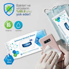 Deep Fresh Alkollü Antiviral Islak Mendil 56 Yaprak