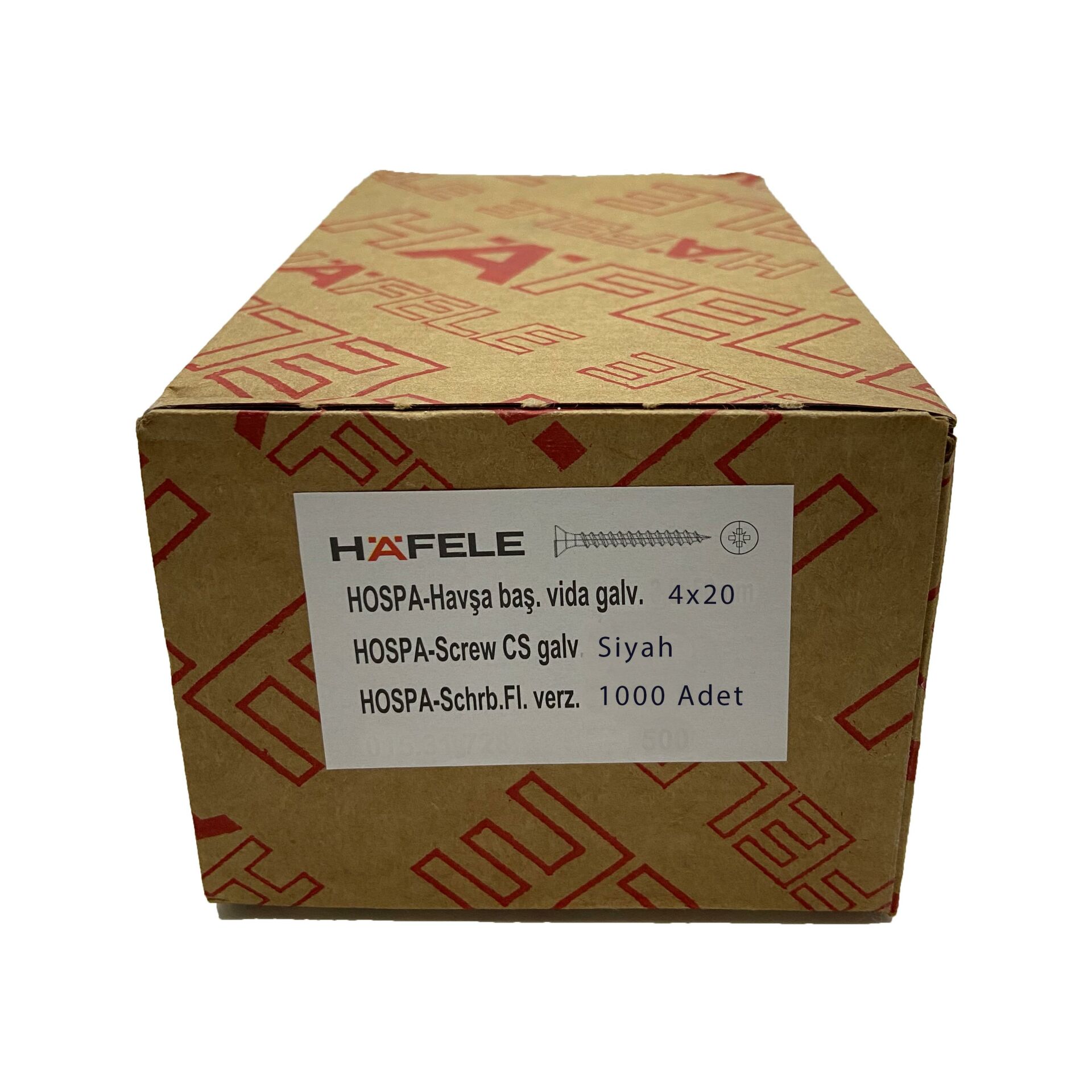 Hafele Sunta Vidası  4.0x20  (1Paket 1000 Ad) Siyah