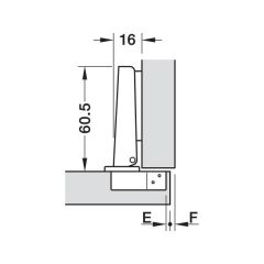 Hafele Düz Menteşe+(Taban Kd:311.98.010) Y.Model