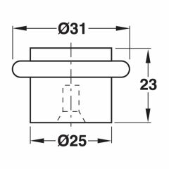 Hafele Kapı Tamponu Yere monte paslanmaz Çelik Mat 25x32x31mm