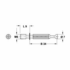 Hafele Minifix Mil Galvaniz 34x6x12mm
