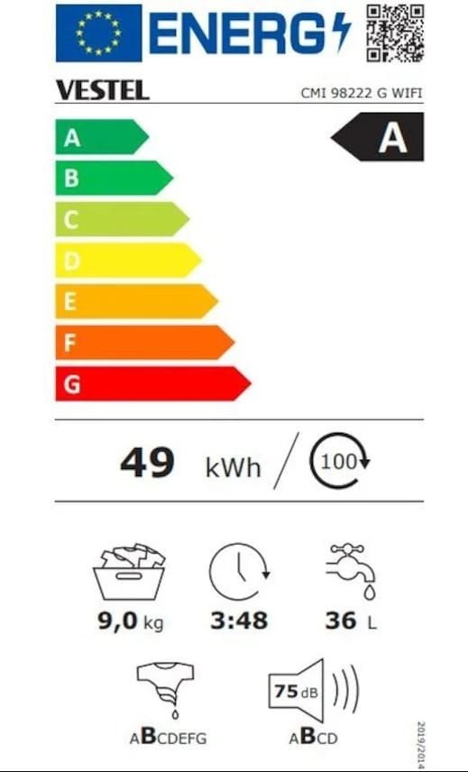 Vestel CMI 98222 G WIFI 1200 Devir 9 KG Çamaşır Makinesi