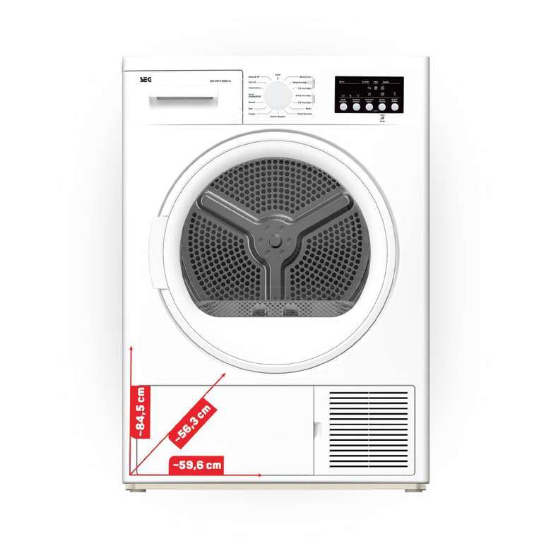 SEG KM 8 Kg Beyaz Isı Pompalı Çamaşır Kurutma Makinesi