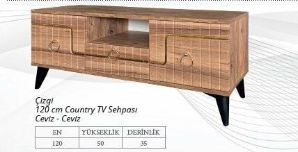 Çizgi 120 cm Country Televizyon (Tv) Sehpası