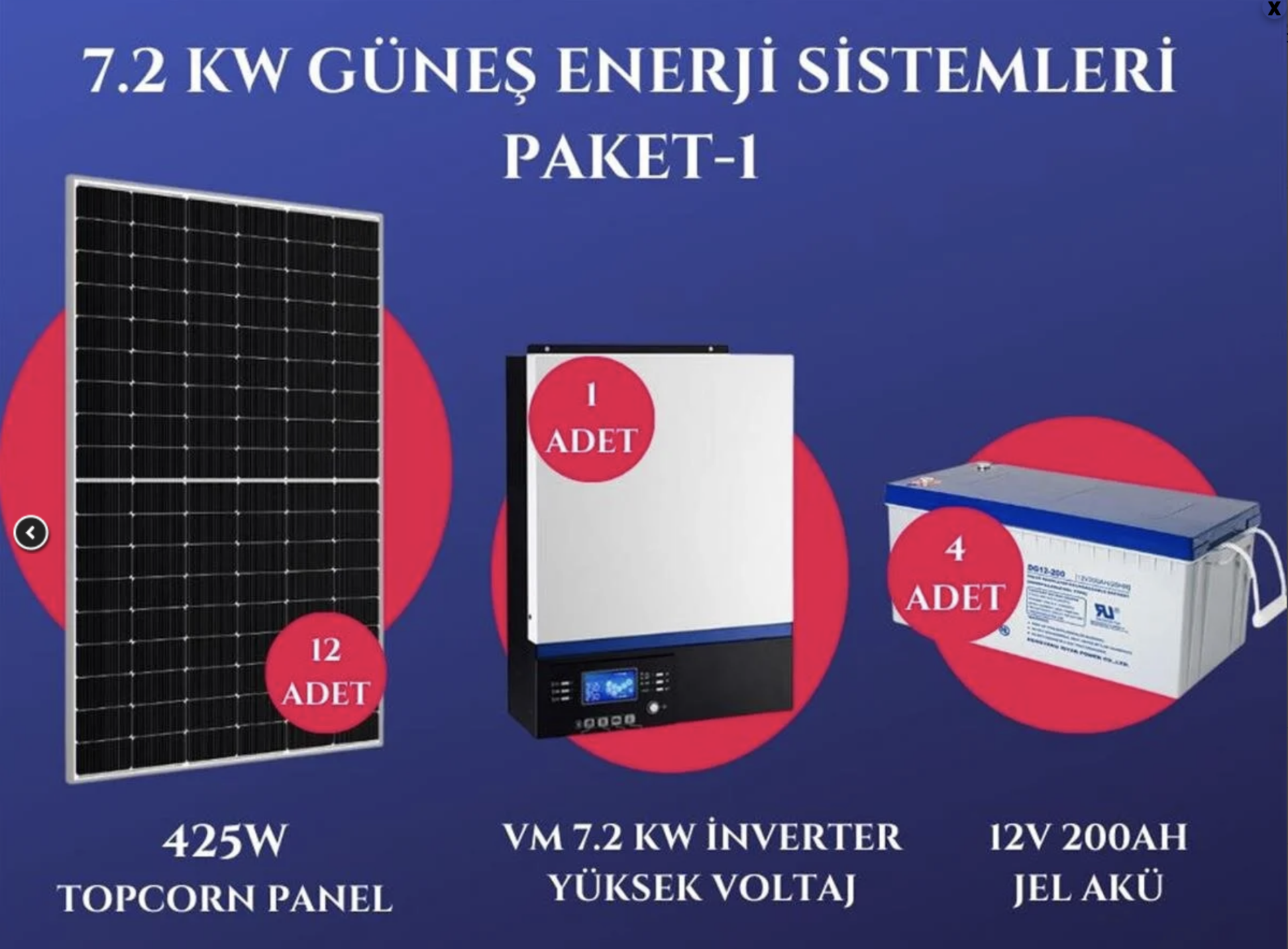7.2Kw Güneş Enerji Sistemleri Paketi-1