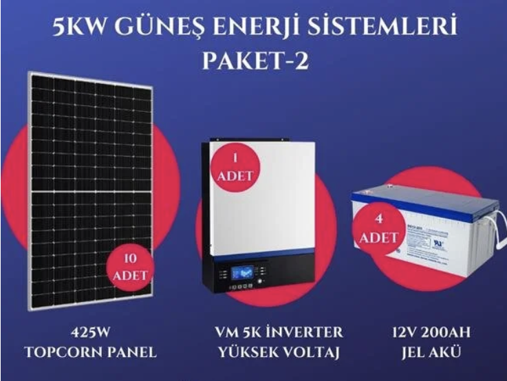 5Kw Güneş Enerji Sistemleri Paketi-2