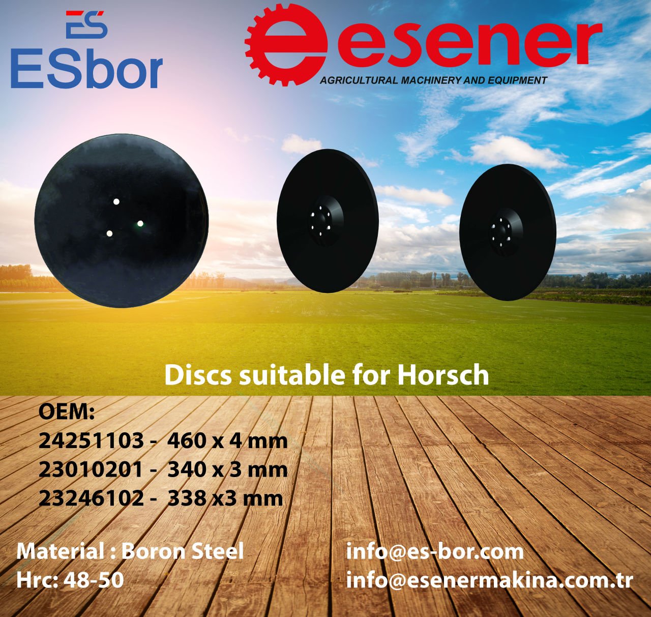 Esbor ile Horsch Marka Tarım Makineleriniz İçin Optimize Edilmiş Diskler