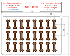 1236 - Bone Chocolate Polycarbonate Mold