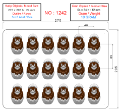 1242 - Civciv Yumurta Polikarbonat Çikolata Kalıbı