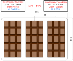 0153 - Tablet chocolate bar injection polycarbonate moulds
