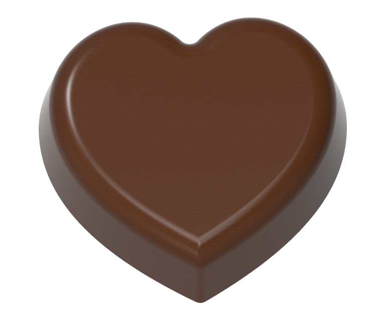 1249 - Heart Chocolate Polycarbonate Mold for Wrapping