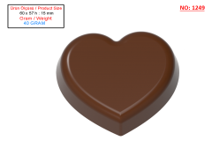 1249 - Sargılık Kalp Çikolata Polikarbon Kalıbı