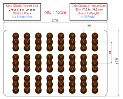 1259 - Çikolata Polikarbonat Kalıbı