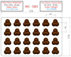 1263 -Çikolata Polikarbonat Kalıbı