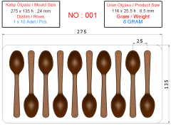 0001 - Special Polycarbonate Spoon Chocolate Mold