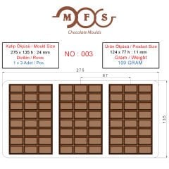 109 Gr. Dubai Çikolatası Kalıbı - 0003
