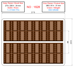1628 - Kuvertür Çikolata Kalıbı
