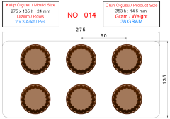 0014 - round chocolate bar injection polycarbonate moulds