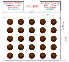 1633 - Spesiyal Çikolata Polikarbon Kalıbı