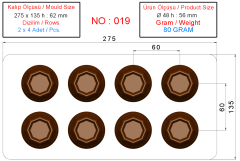 0019 - Moule à chocolat en verre d'eau