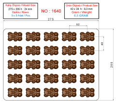 1640 - Teddy Bear Chocolate Polycarbonate Mold