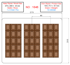 1648 - Tablet Chocolate Polycarbonate Mold